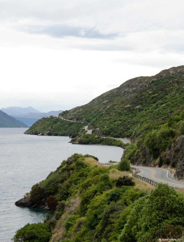 Road along Lake Wakatipu, New Zealand